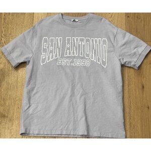 San Antonio Shirt Men's Short Sleeve Large Graphic Causal Pullover Gray
